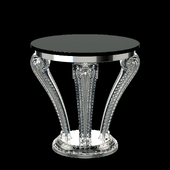 Lalique Marsan Crystal Pedestal Side Table