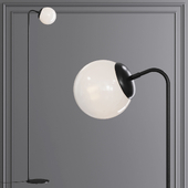 Modo Floor Lamp Black and Cream Glass