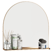 Brass Arched Mirror with Shelf Cb2