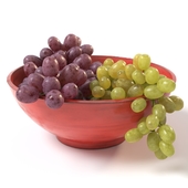 Grapes in a red bowl