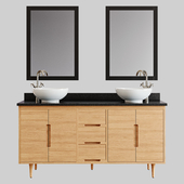 60" Bivins Teak Vessel Double Sink Vanity