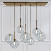 Sculptural Glass 7-Light Globe Chandelier - Clear