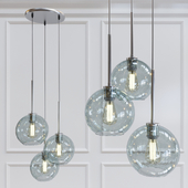 Sculptural Glass 3-Light Globe Chandelier - Clear