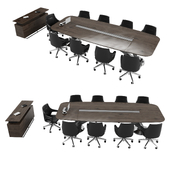 Meeting Table with  Office Chairs and Cabinet