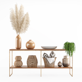 decorative set with pampas