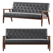 Baxton Studio Sorrento Mid-century Modern 3-seater Sofa