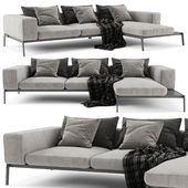 Flexform Lifesteel Chaise Longue Sofa