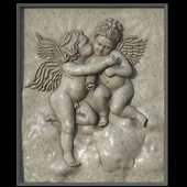 Panel high relief Angels