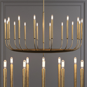 Restoration Hardware QUENOUILLES ROUND CHANDELIER 48 Brass