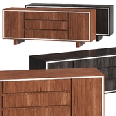 CB2 Trim Walnut Media Credenza