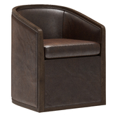 Restoration Hardware Dixon Upholstered Base Leather Armchair