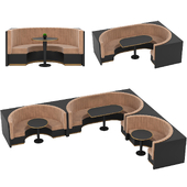 Restaurant Bar Set 01 Part1 Sofa with Corner sofa & 2 colors Corona&Vray
