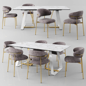 Calligaris Sunshine Tavalo table_Oleandro chair