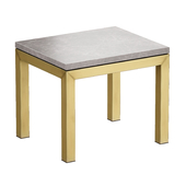 Журнальный столик Parsons Grey Marble Top Brass Base End Table (Crate and Barrel)