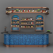 Blue Bar Set 05 Part 01 Bar Counter & Drinks