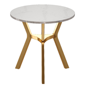 Круглый Журнальный столик Elke Round Marble End Table with Brass Base (Crate and Barrel)