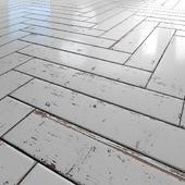 White Painted herringbone parquet - PBR textures