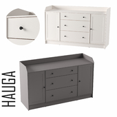 HAUGA Sideboard, gray, white