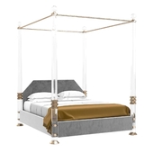 Charles Hollis Jones Bob Hope King-Size Bed in Lucite Solid Brass