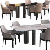 Dining table Cattelan Italia Roll Keramik+ chair Molteni Chelsea