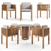 Round table with Code marble top