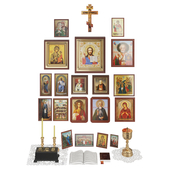 Home altar icons set