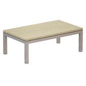 Журнальный столик Parsons Travertine Top/ Stainless Steel Base 48x28 Small Rectangular Coffee Table (Crate and Barrel)