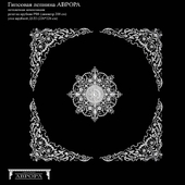 Гипсовая лепнина Аврора. Потолочная композиция: Розетка РВ8 (диаметр 200 см) и угол Д122
