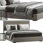 Modena Panel Horizontal Channel Fabric Platform Bed