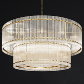 Restoration Hardware SAN MARCO 2-TIER ROUND CHANDELIER 60 Brass