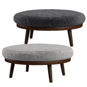 Strick & Bolton / Imre Round Leather Ottoman