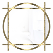 Round mirror in gold decorative metal frame Meryl