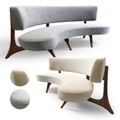 Floating curved sofa by Vladimir Kagan