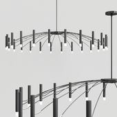 Modern Black Branch Chandelier Metal Pendant