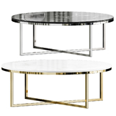 Lorenz 100cm Round Marble Coffee Table - Brushed Gold Base