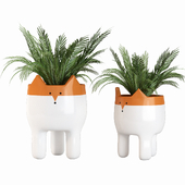 Ceramic Fox Plant Pot 01