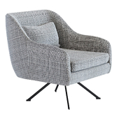 Swivel Armchair Iceland Black White