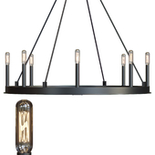 Minimalist Iron Ring Chandelier 6,8 Lamps