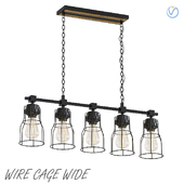 Industrial Wire Cage Wide Chandelier