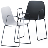 Maarten Plastic Sled Base Armrest Chair by Viccarbe