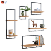 West Elm Shelfmate Wood & Metal Shelves Collection - Oak Black