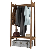 Kingham natural wood open wardrobe / hallway stand