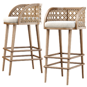 Rimma rattan bar stool DS67 / Деревянный барный стул