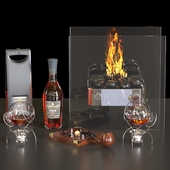 Cognac and  table fireplace