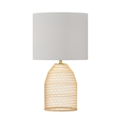 Rattan Diagonal Weave Table Lamp