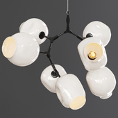 7-globe Branching Bubble Oil-rubbed Bronze and White Glass