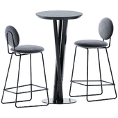 Niels Fast Food Table D60 by TrabA & Gemma Bar Chair by Baxter