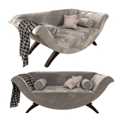 gray velvet sofa