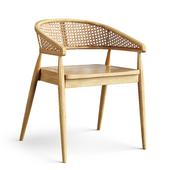 Stool rattan wood