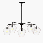 Sculptural Glass 5-Light Geo Chandelier
